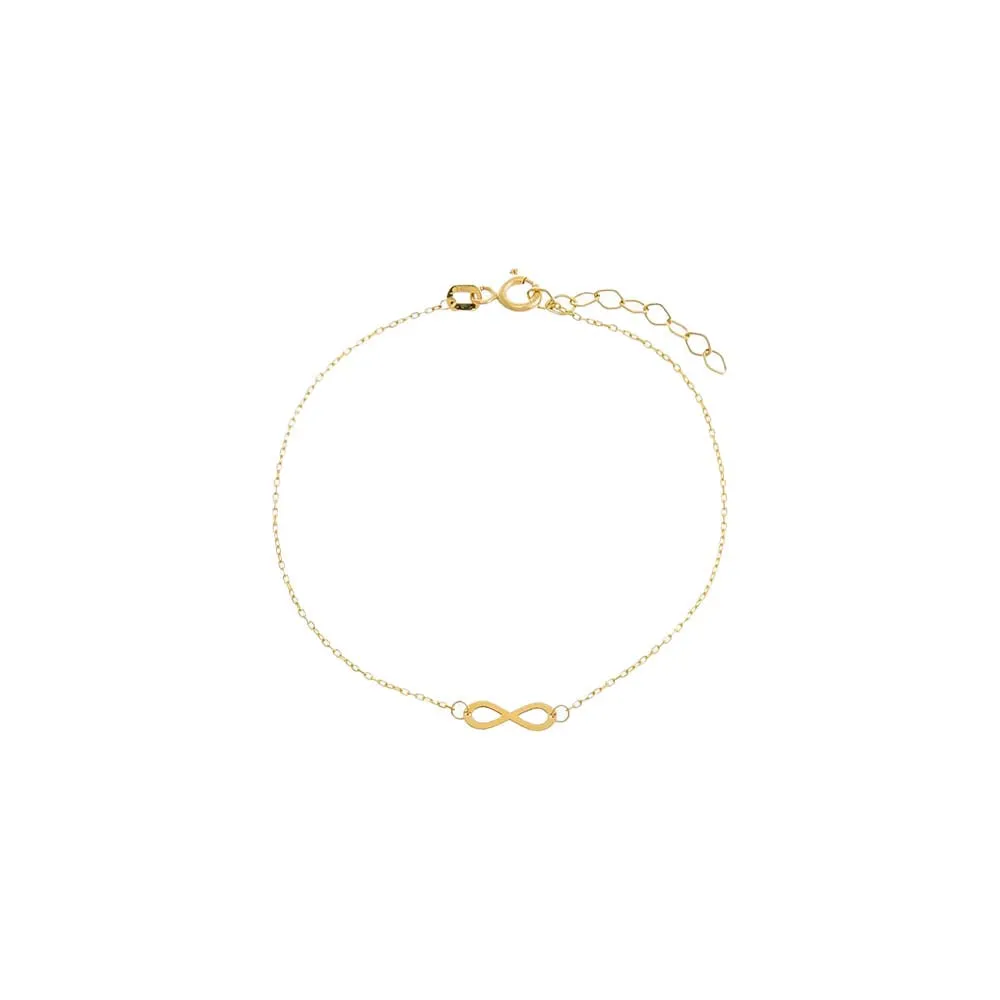 Solid Infinity Sign Pendant Bracelet 14K sold by Adina Eden's