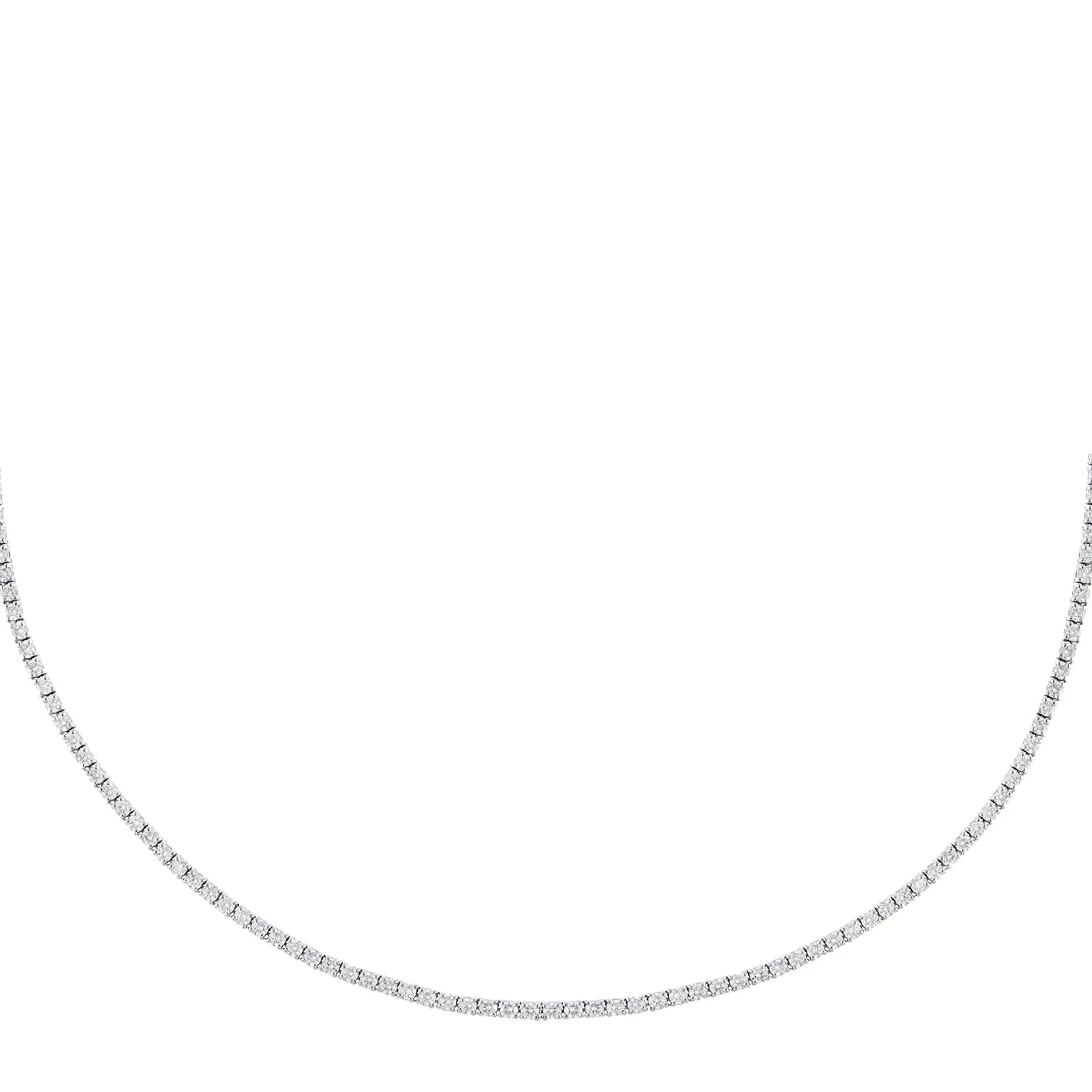Diamond Dainty Thin Tennis Necklace 14K sold by Adina Eden's
