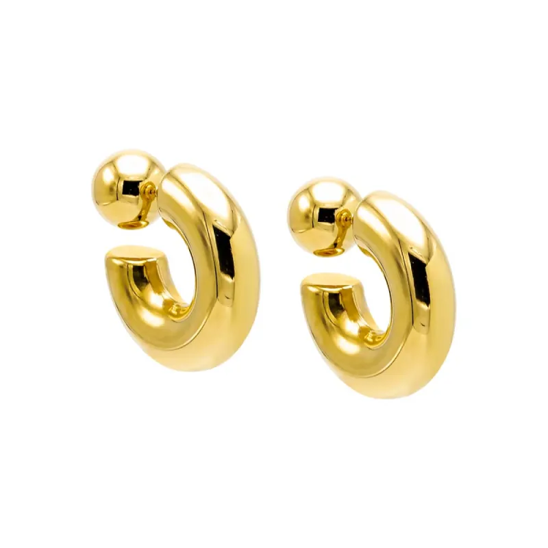 Two Way Ball X Hoop Stud Earring sold by Adina Eden's