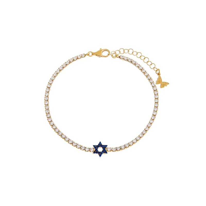 Sapphire Blue Star Of David Tennis Bracelet sold by Adina Eden's