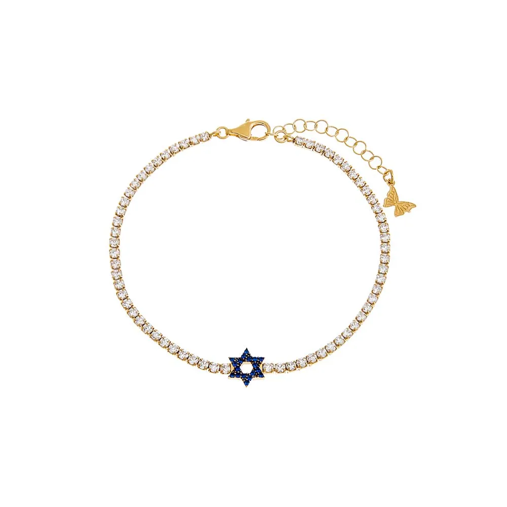 Sapphire Blue Star Of David Tennis Bracelet sold by Adina Eden's