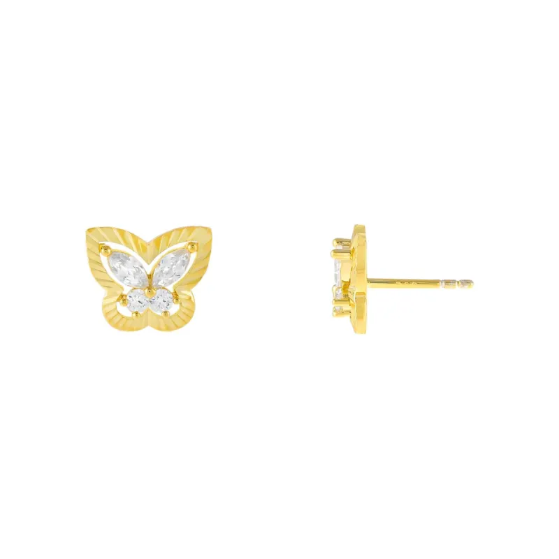 CZ Illusion Butterfly Stud Earring sold by Adina Eden's