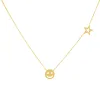 Smiley Face X Star Necklace sold by Adina Eden's