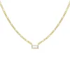 CZ Baguette Figaro Necklace sold by Adina Eden's