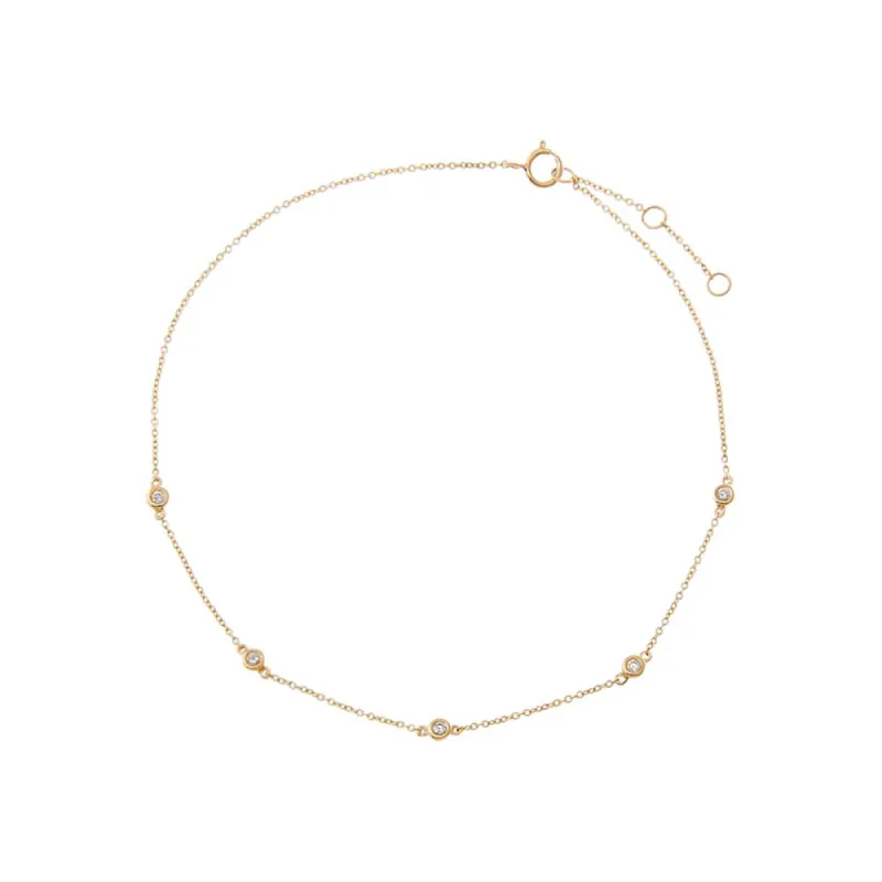 Diamond By The Yard Anklet 14K sold by Adina Eden's