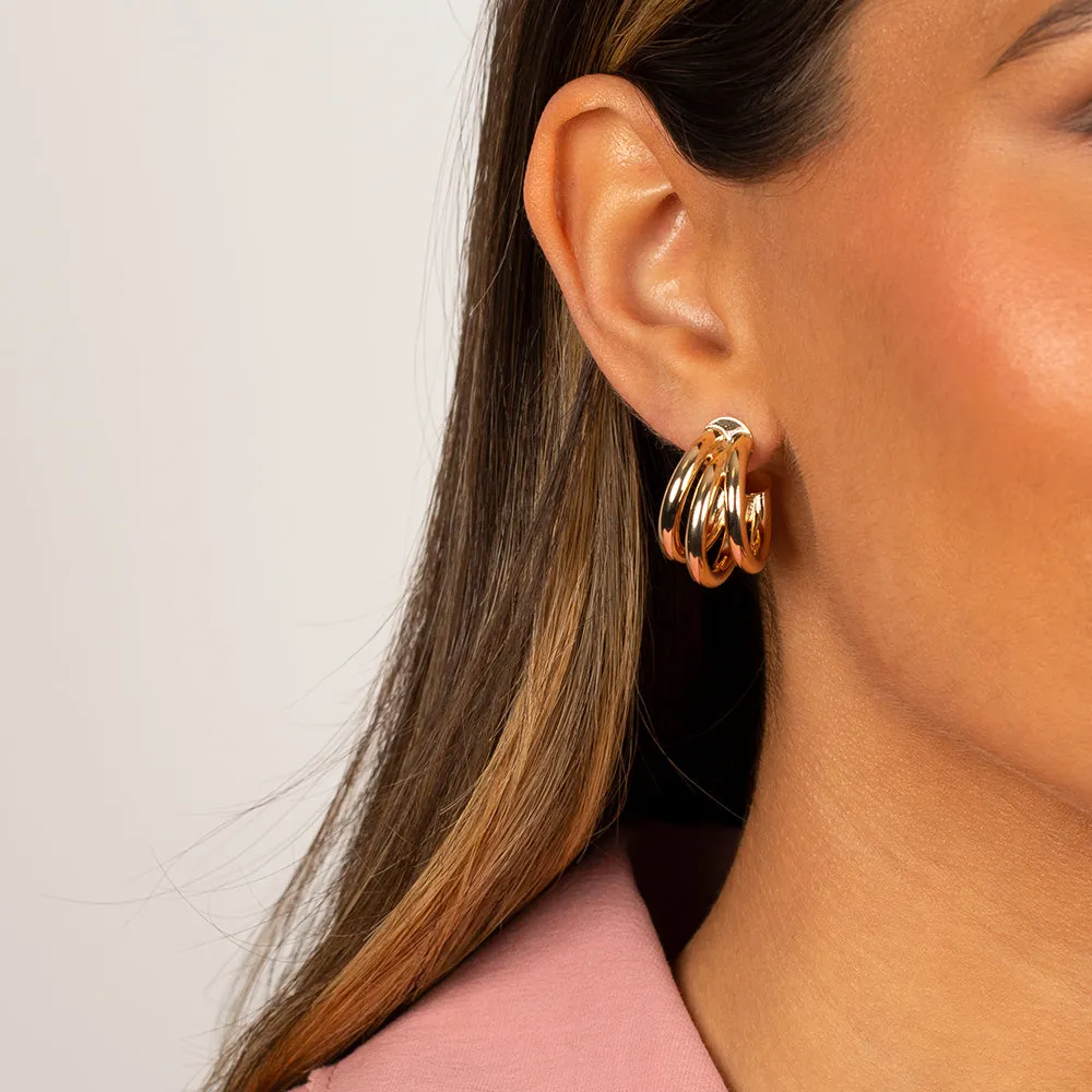 Mini Triple Hoop Earring sold by Adina Eden's product image thumbnail 2