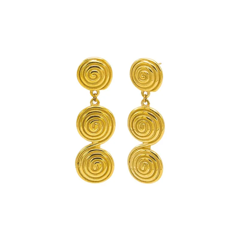 Triple Swirl Ball Srop Stud Earring sold by Adina Eden's