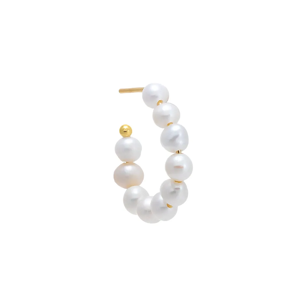 Large Multi Pearl Open Hoop Earring sold by Adina Eden's product image thumbnail 3