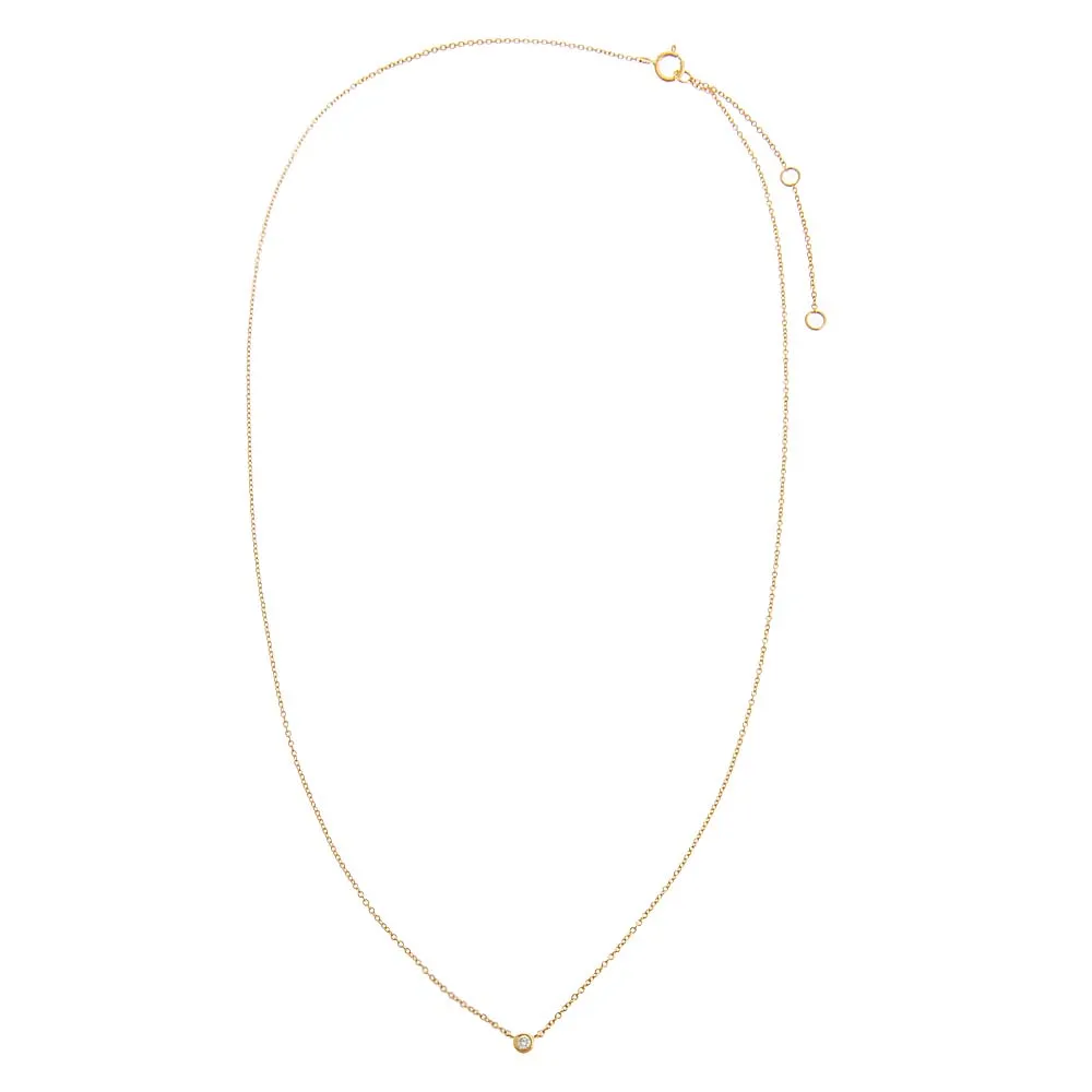 Diamond Tiny Bezel Necklace 14K sold by Adina Eden's product image thumbnail 3