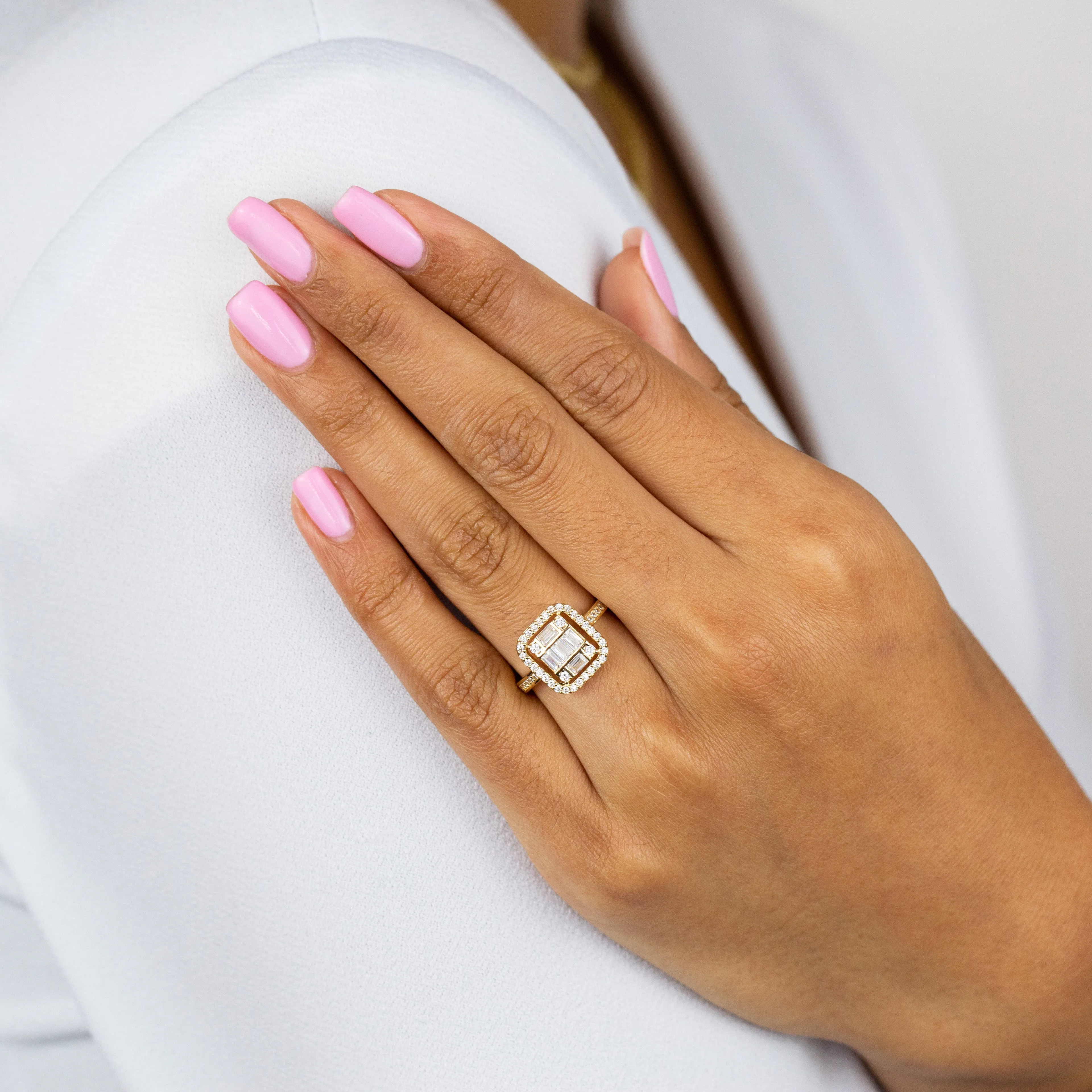 CZ Illusion Baguette Ring 14K sold by Adina Eden's product image thumbnail 2