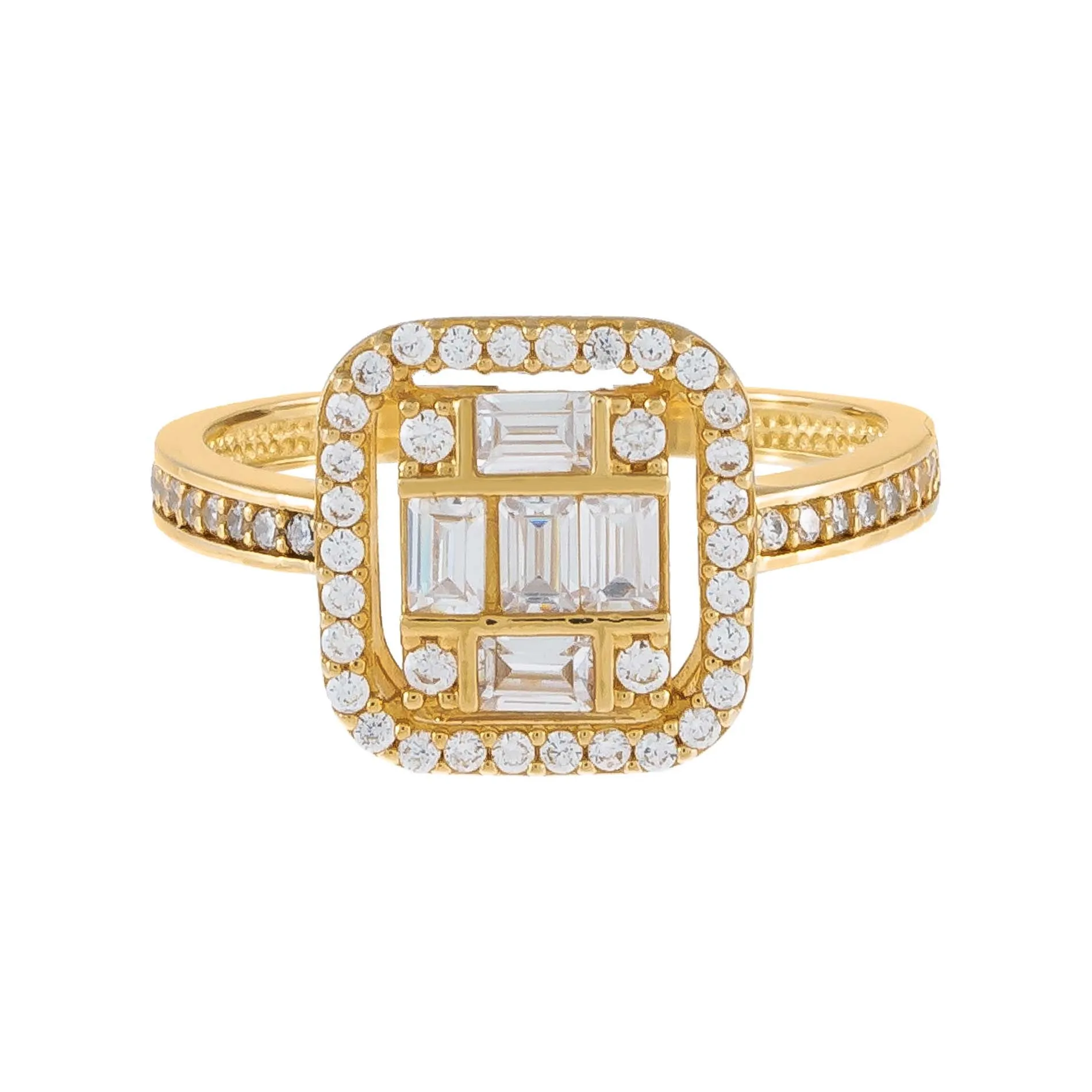 CZ Illusion Baguette Ring 14K sold by Adina Eden's product image thumbnail 3