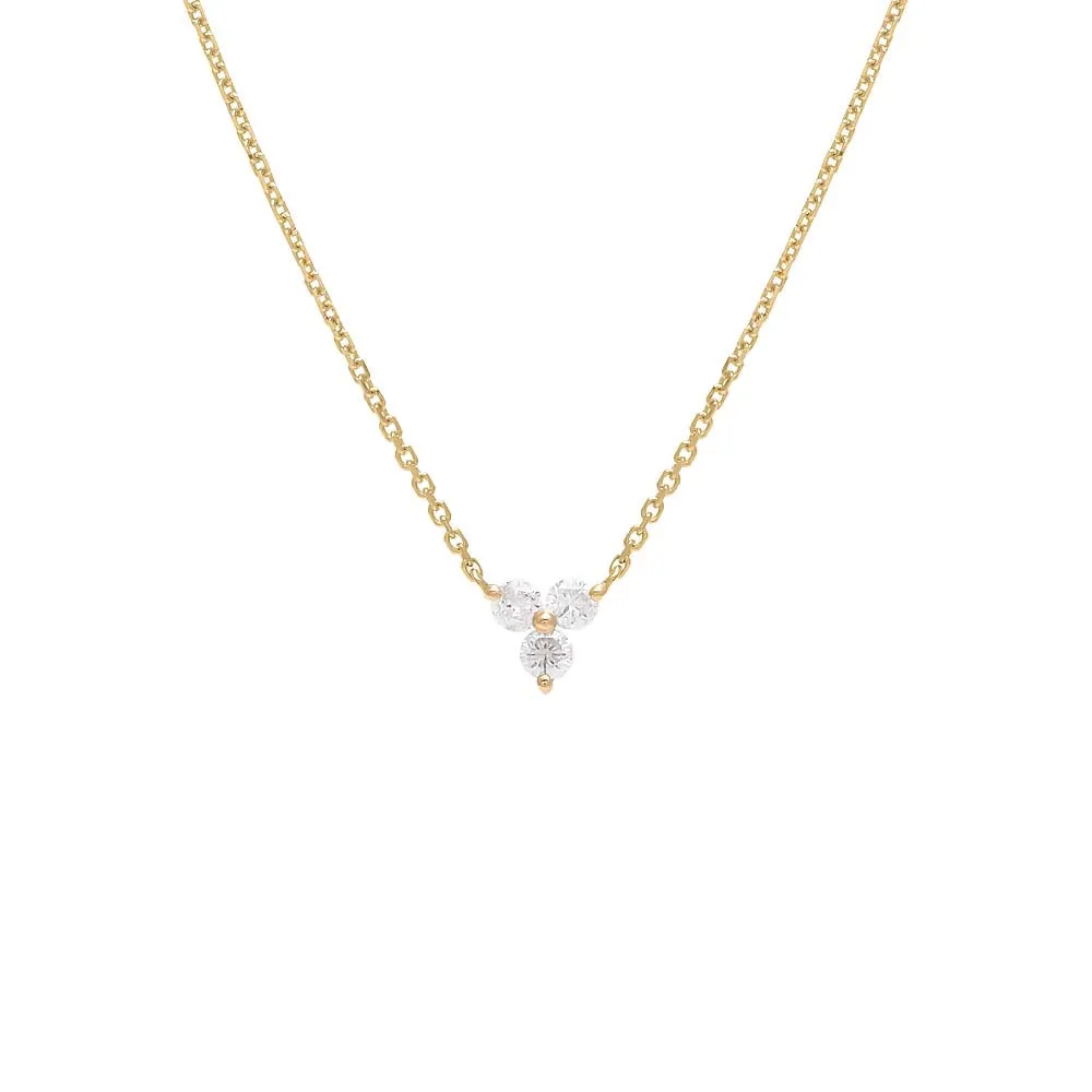 Diamond Trio Cluster Necklace 14K sold by Adina Eden's