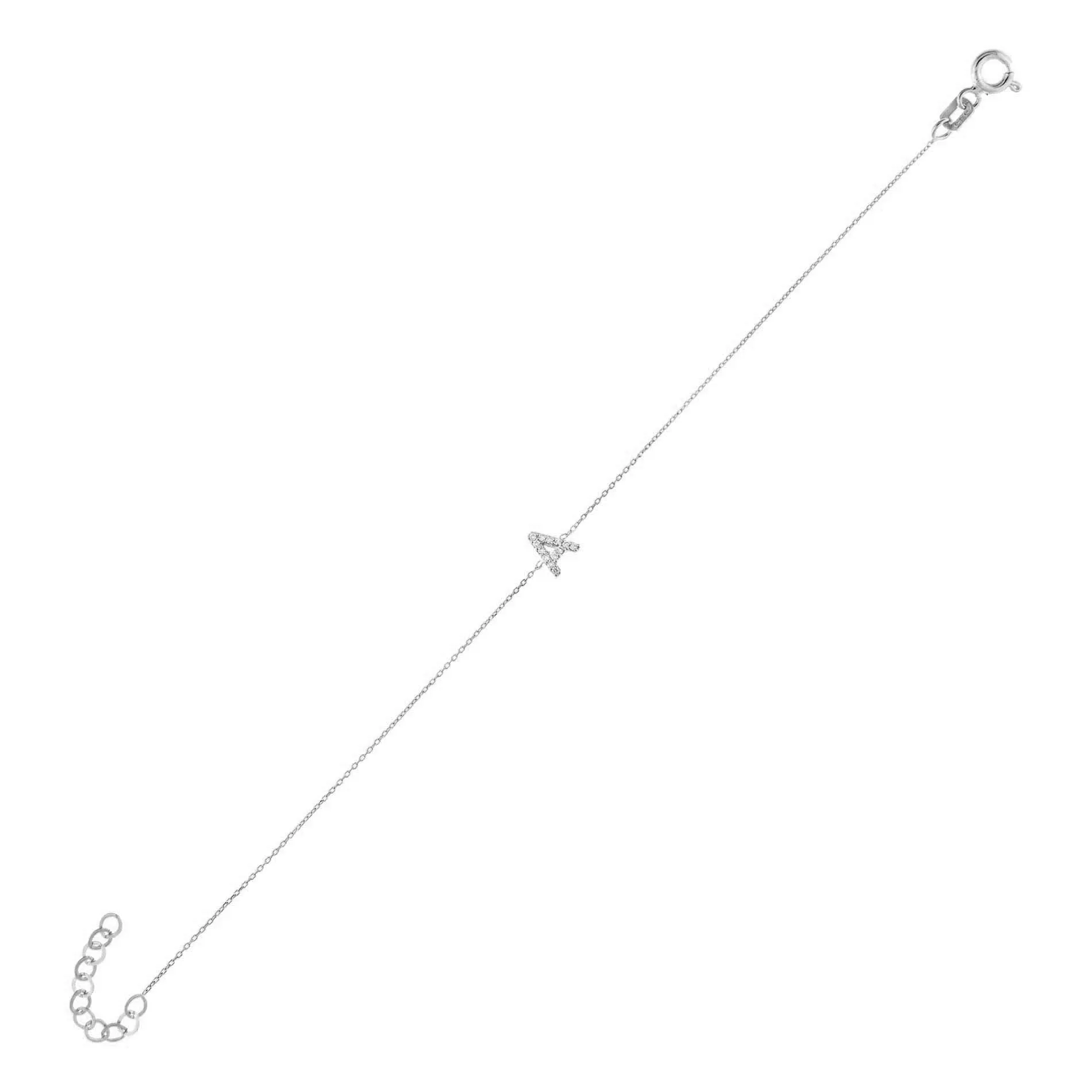 Diamond Initial Bracelet 14K sold by Adina Eden's product image thumbnail 4