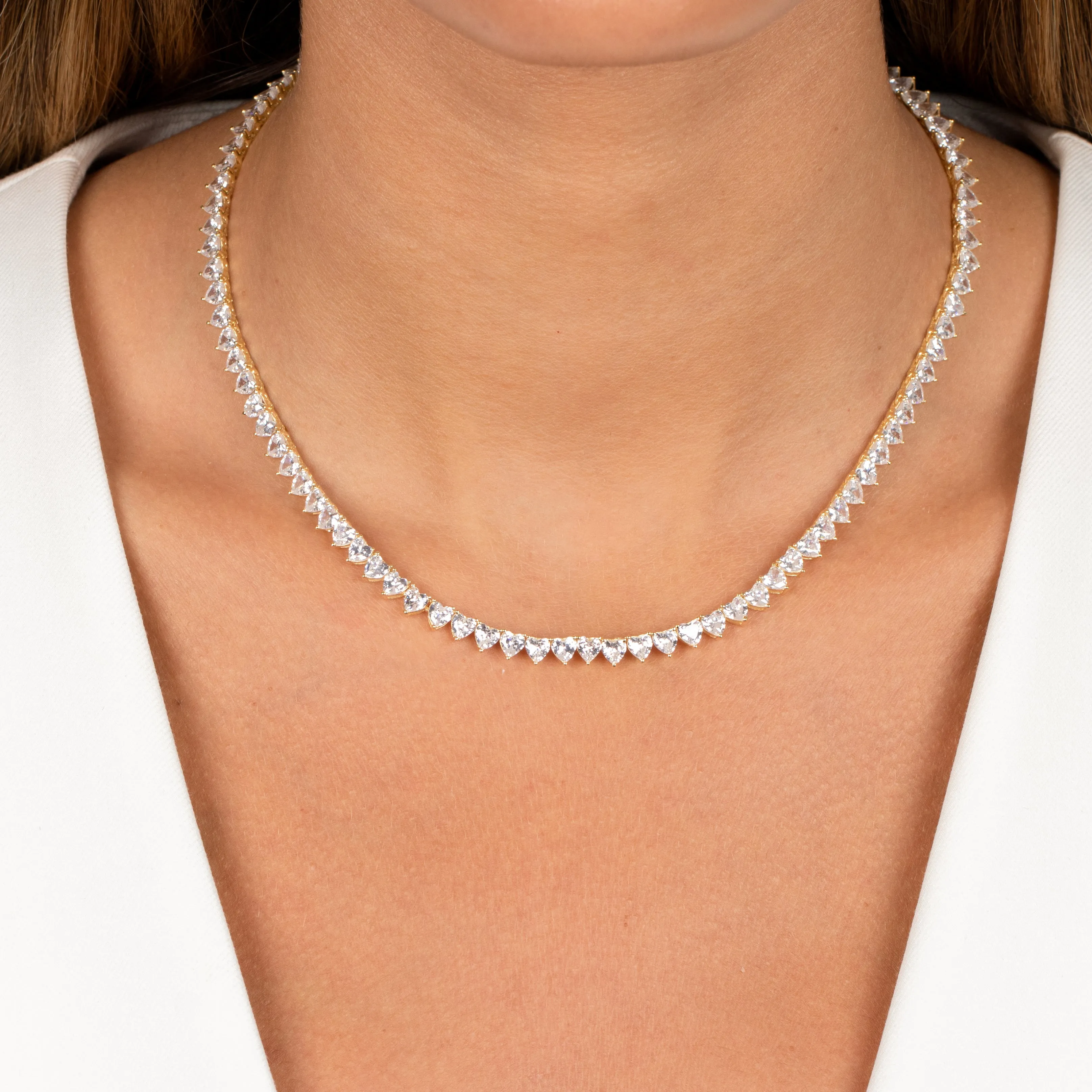 Heart Tennis Necklace sold by Adina Eden's product image thumbnail 2