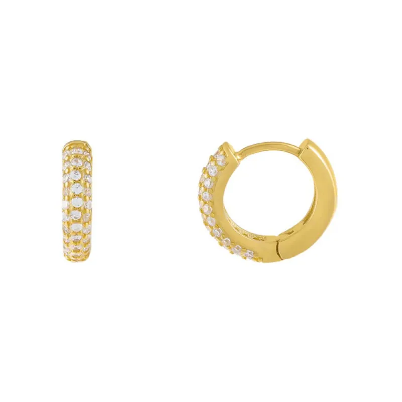 Classic Pavé Huggie Earring sold by Adina Eden's