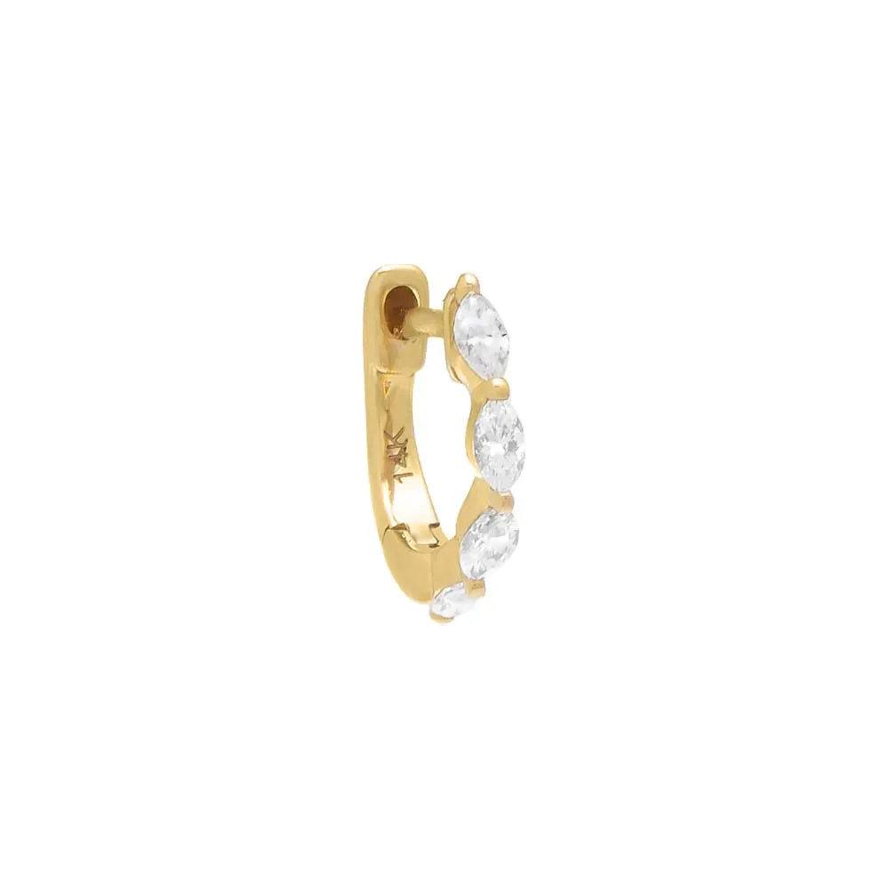Petite Diamond Multi Marquise Huggie Earring 14K sold by Adina Eden's product image thumbnail 2