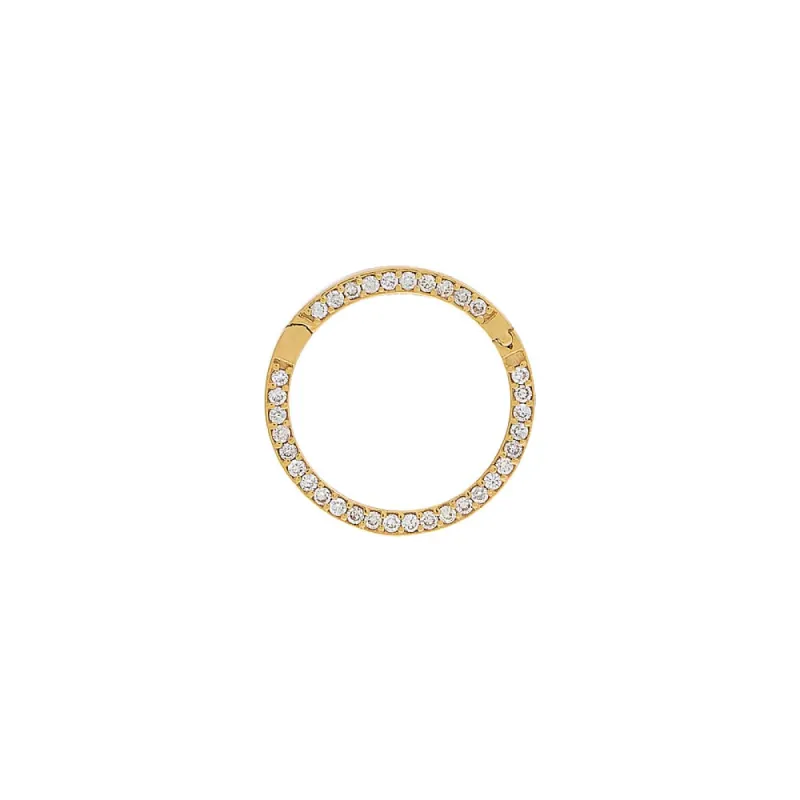 Large Diamond Pave Round Charm Connector Clasp 14K sold by Adina Eden's