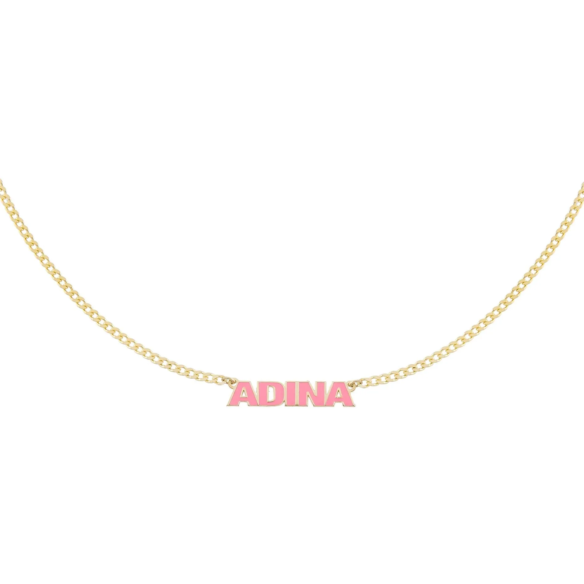 Enamel Nameplate Necklace sold by Adina Eden's