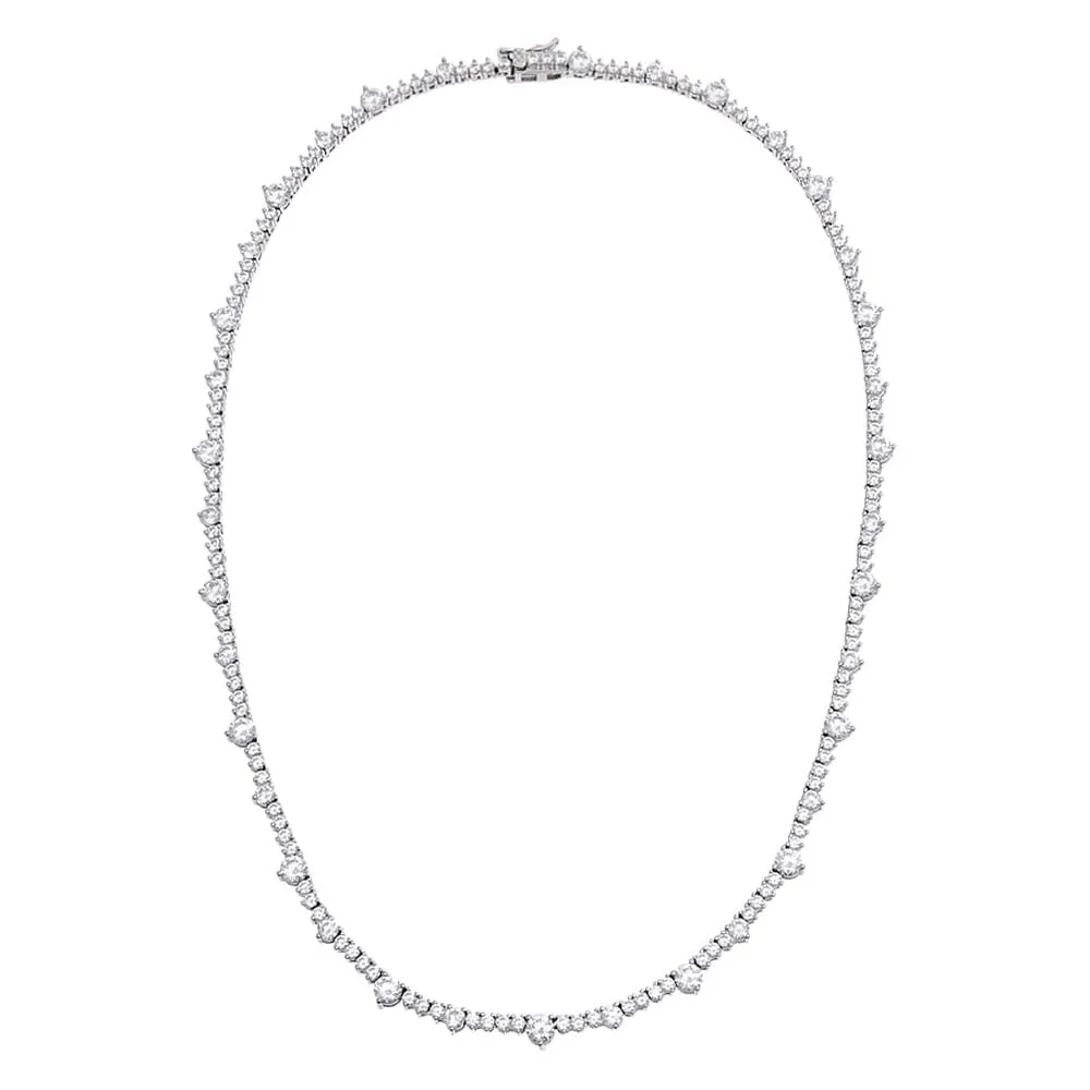 Accented Three Prong Tennis Necklace sold by Adina Eden's product image thumbnail 4