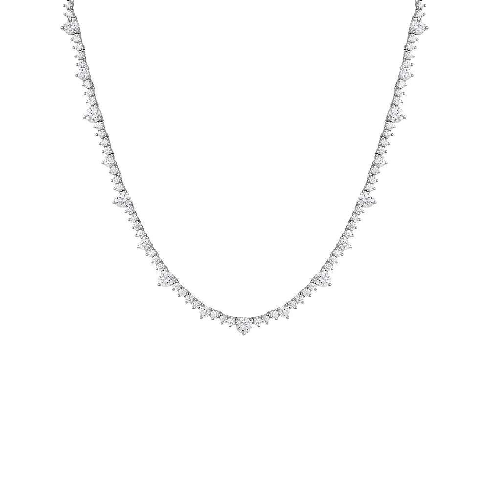 Accented Three Prong Tennis Necklace sold by Adina Eden's product image thumbnail 5