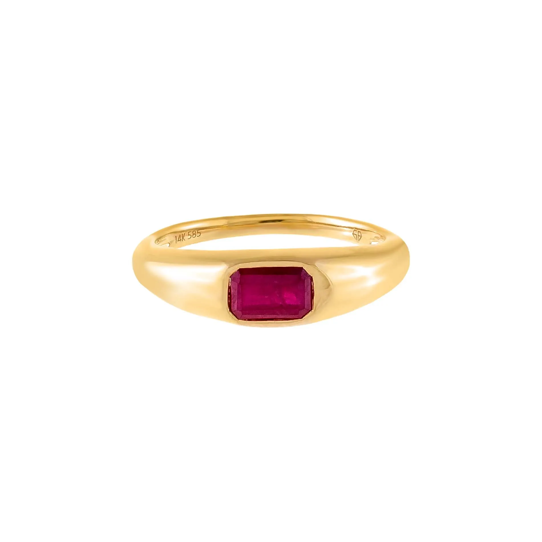 Gemstone Baguette Dome Ring 14K sold by Adina Eden's product image thumbnail 3