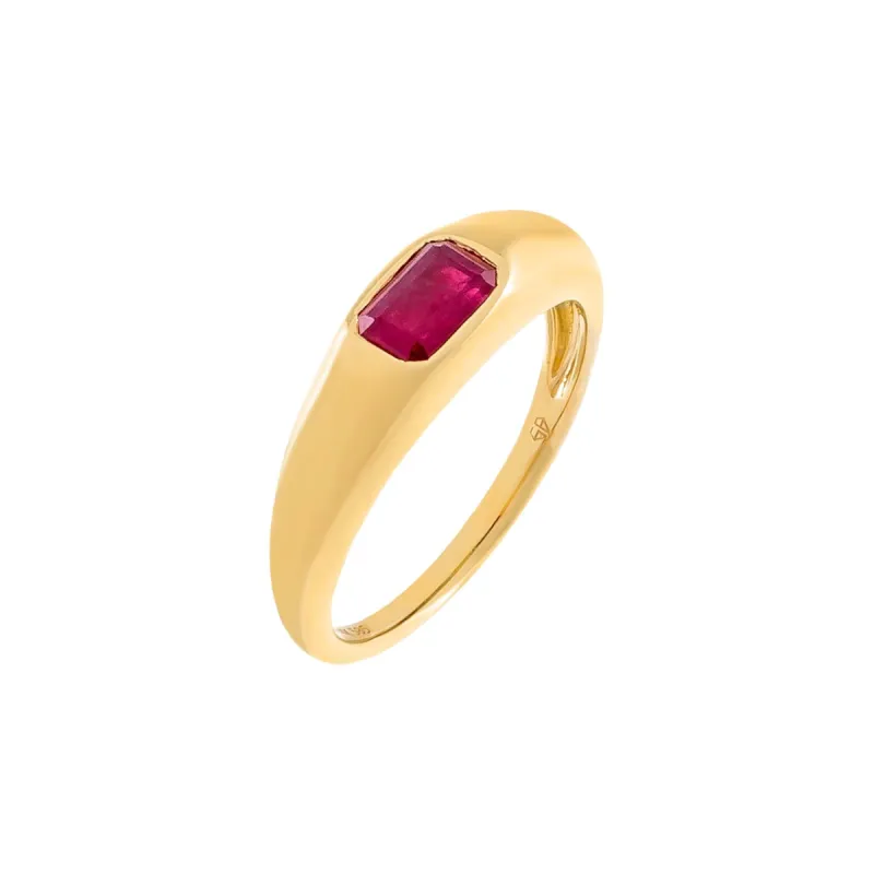 Gemstone Baguette Dome Ring 14K sold by Adina Eden's