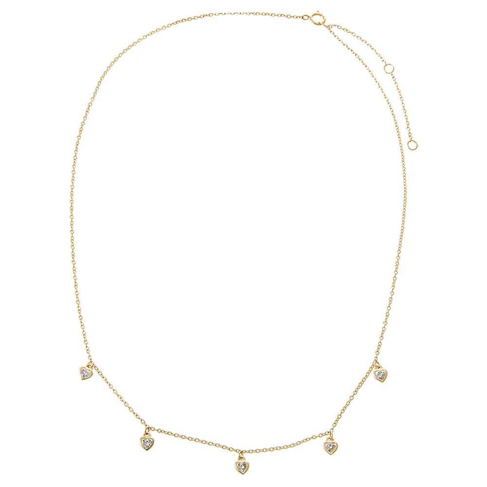 Diamond Multi Heart Bezel Shaker Necklace 14K sold by Adina Eden's product image thumbnail 2