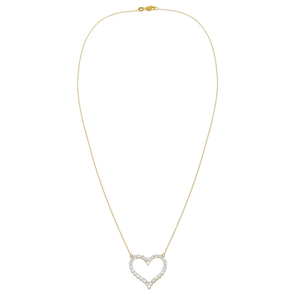 Large Diamond Heart Necklace 14K sold by Adina Eden's product image thumbnail 3