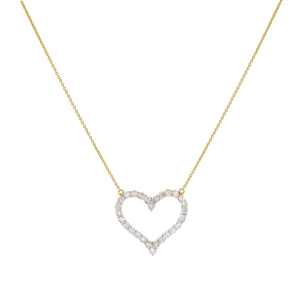 Large Diamond Heart Necklace 14K sold by Adina Eden's