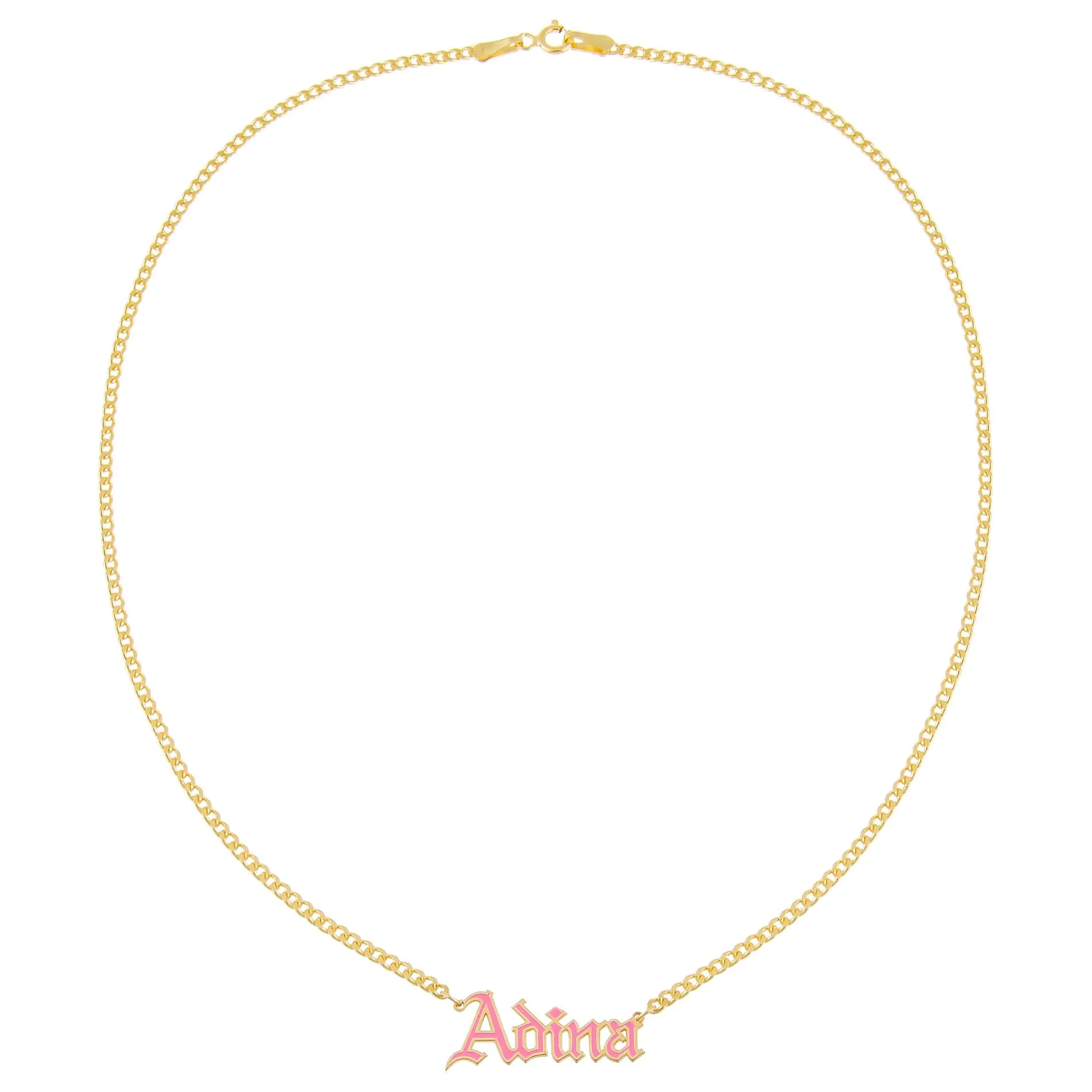 Enamel Gothic Nameplate Necklace sold by Adina Eden's product image thumbnail 2