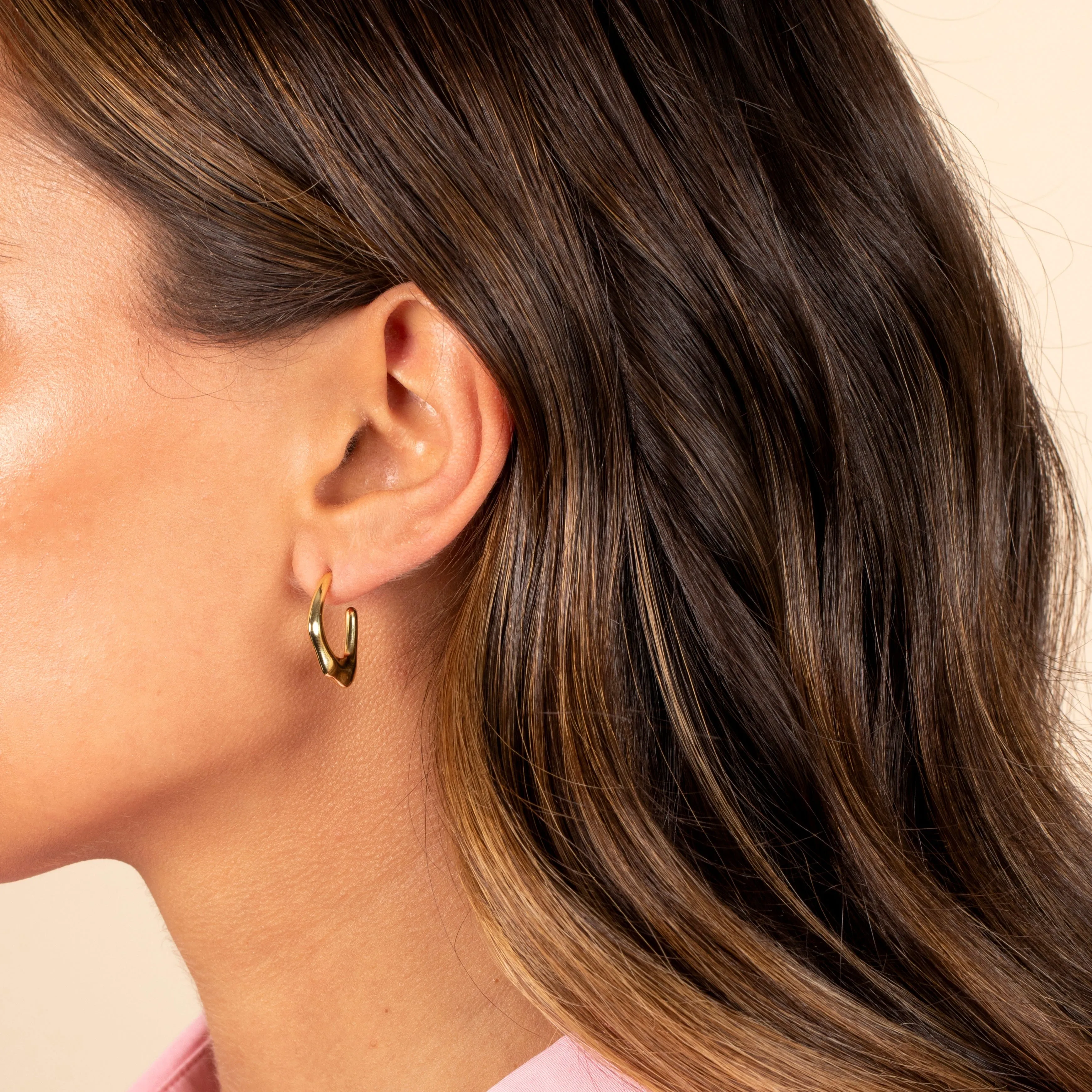 Indented Open Hoop Earring sold by Adina Eden's product image thumbnail 2