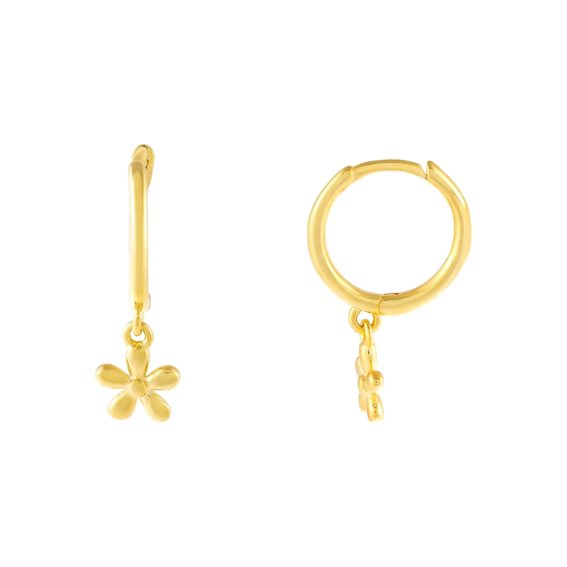 Solid Flower Huggie Earring sold by Adina Eden's