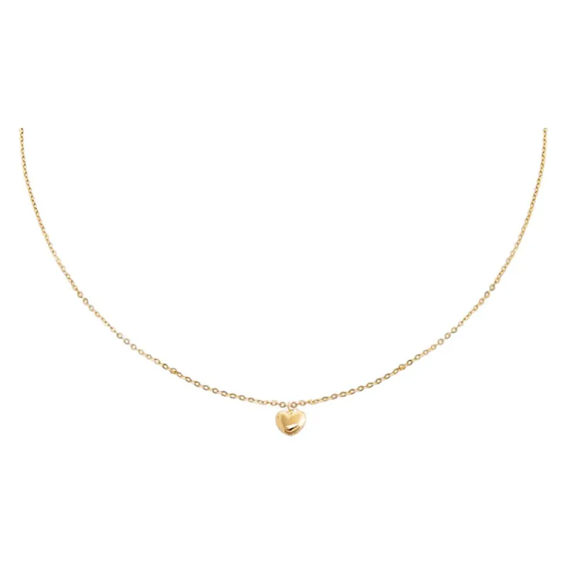 Mini Puffy Heart Necklace 14K sold by Adina Eden's