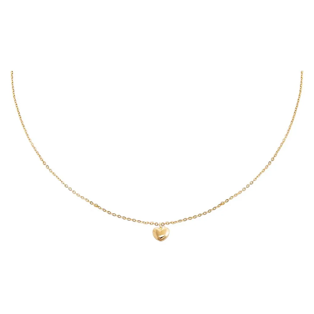 Mini Puffy Heart Necklace 14K sold by Adina Eden's