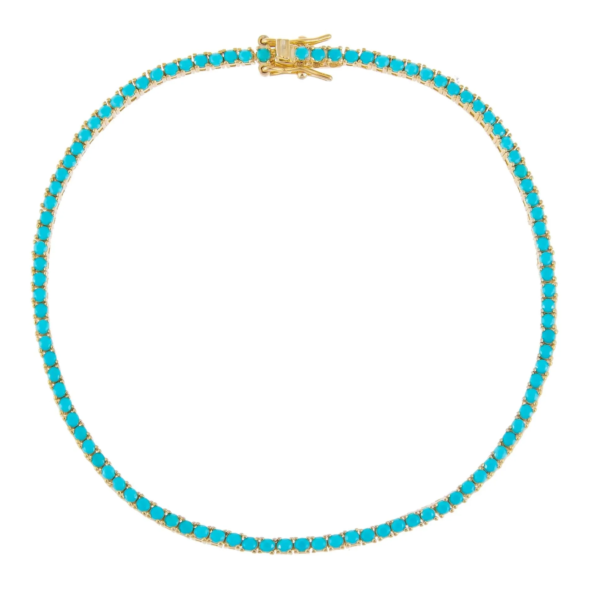 Turquoise Colored Tennis Anklet sold by Adina Eden's