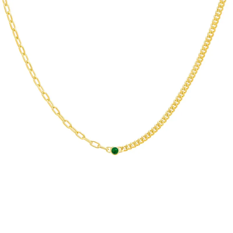 Colored Multi Chain CZ Bezel Necklace sold by Adina Eden's