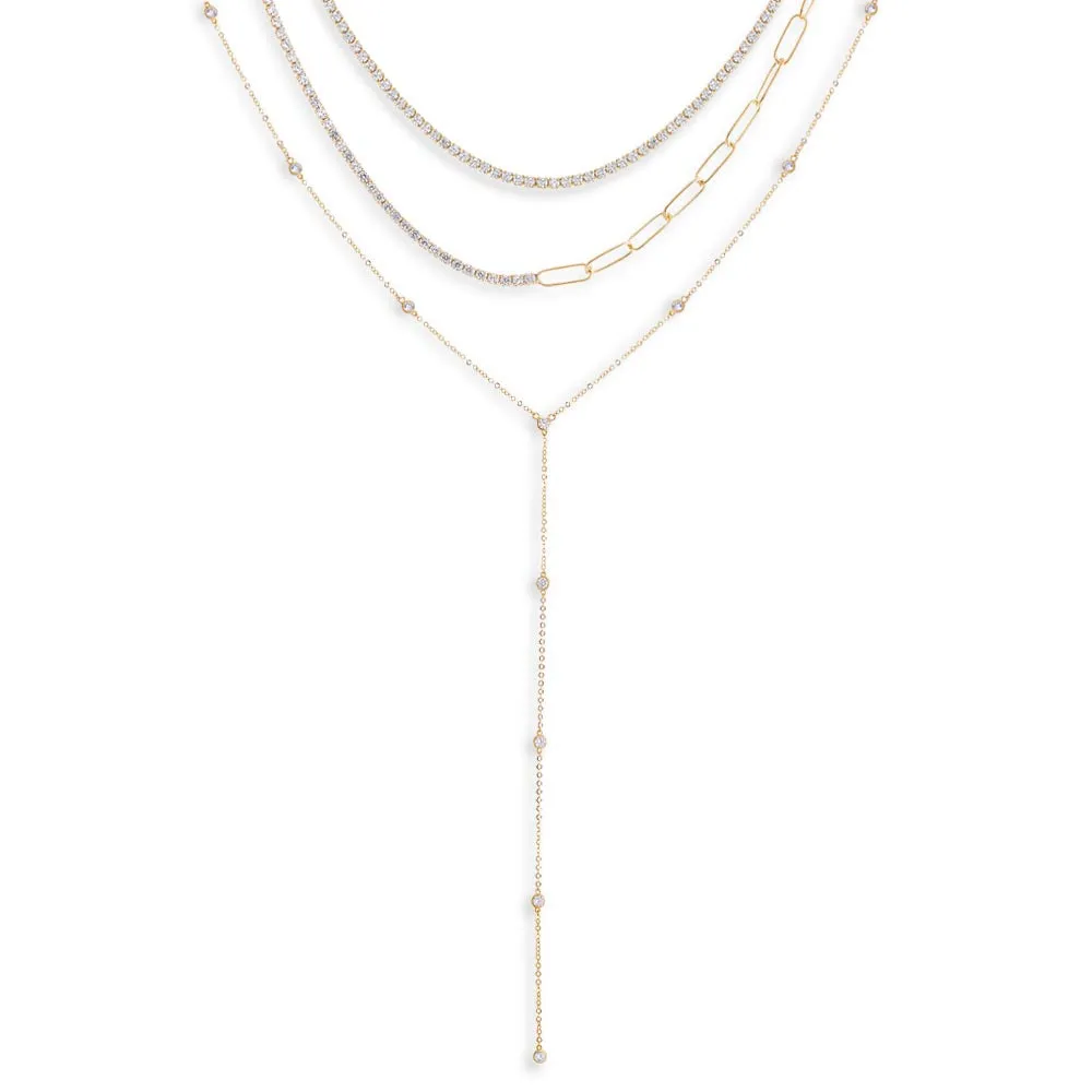 Tennis With A Lariat Necklace Combo Set sold by Adina Eden's