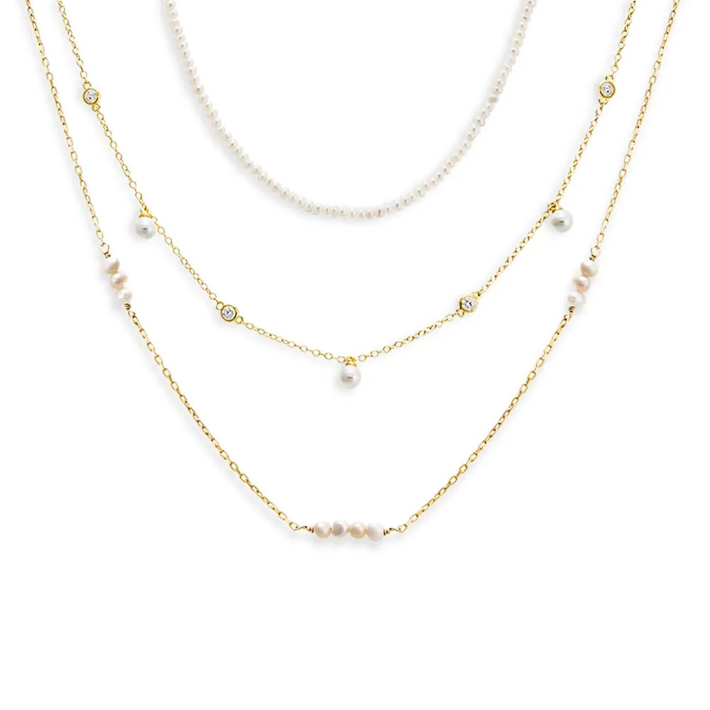 Pearl Girl Necklace Combo Set sold by Adina Eden's