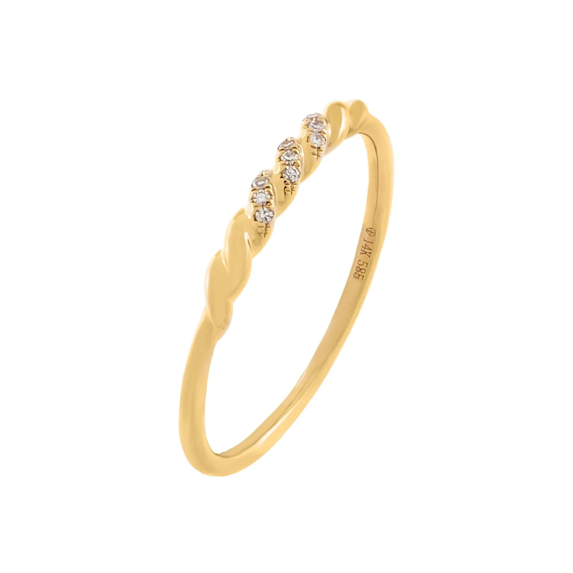 Diamond Twisted Ring 14K sold by Adina Eden's