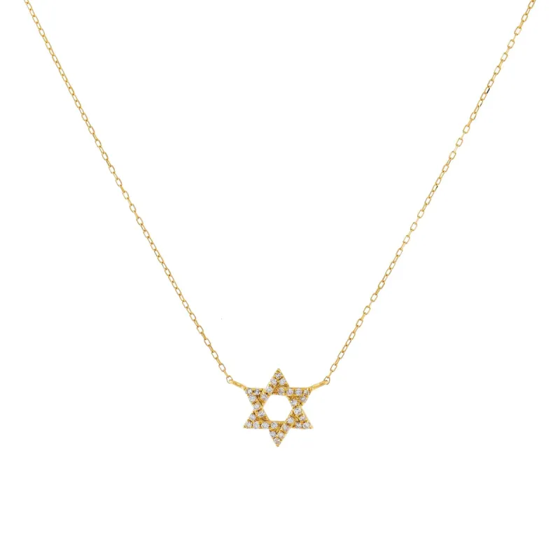 Diamond Star of David Necklace 14K sold by Adina Eden's