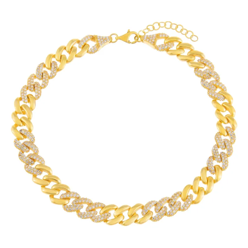 Pavé Chain Link Anklet sold by Adina Eden's
