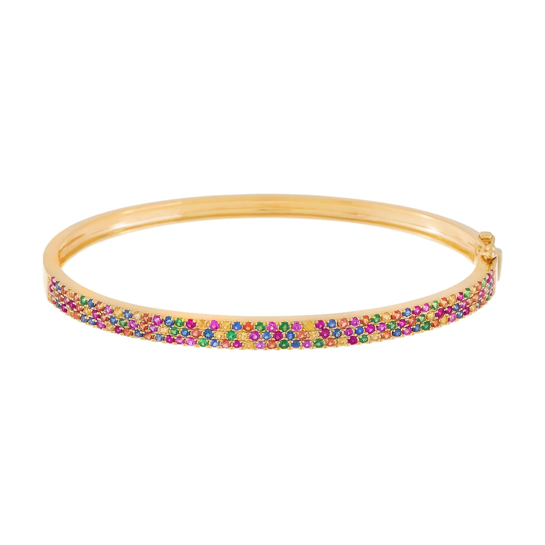 Diamond Pavé Rainbow Bangle 14K sold by Adina Eden's