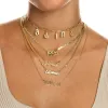 Solid Bubble Name Link Necklace sold by Adina Eden's