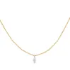 Floating Diamond Marquee Necklace 14K sold by Adina Eden's