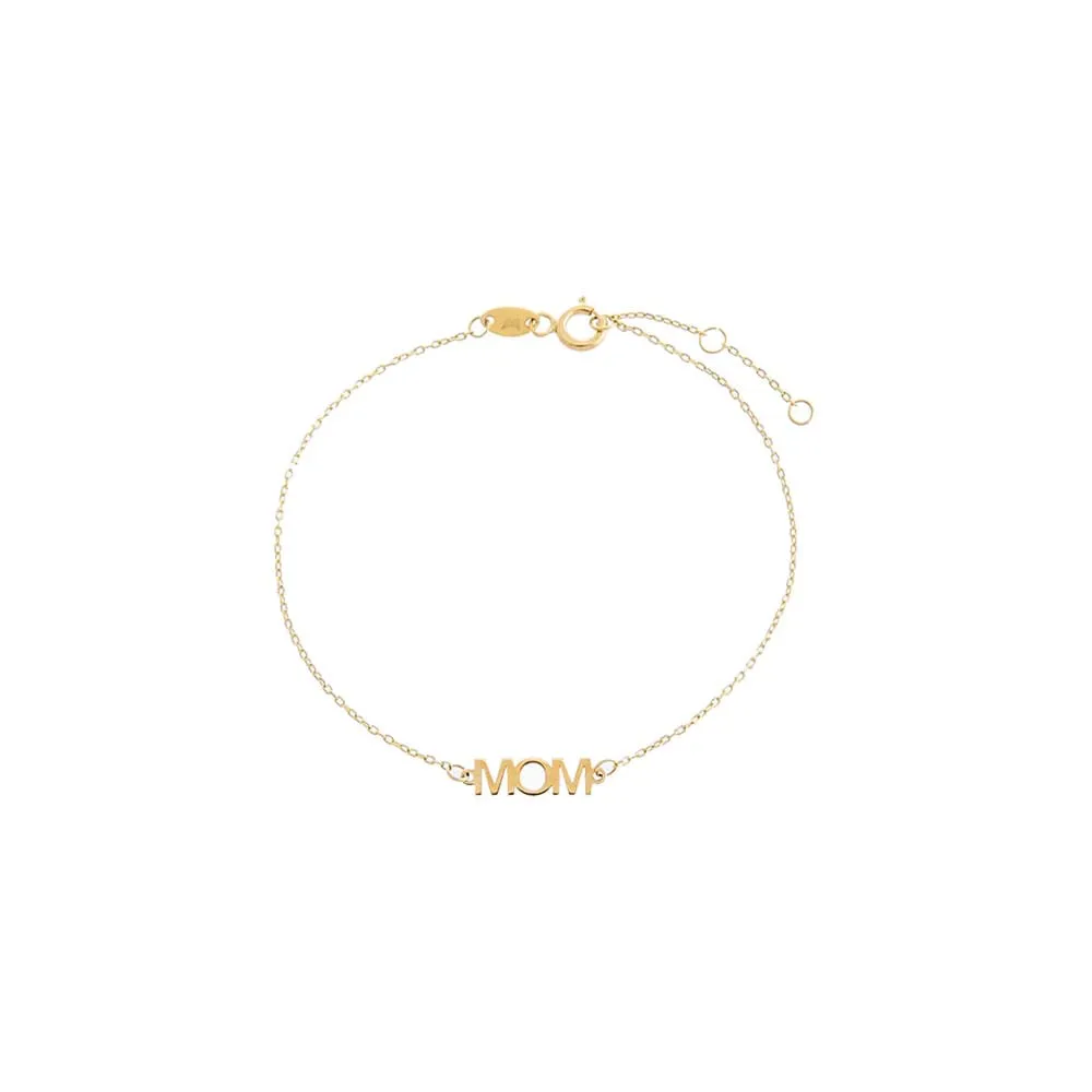 Solid Mom Nameplate Bracelet 14K sold by Adina Eden's