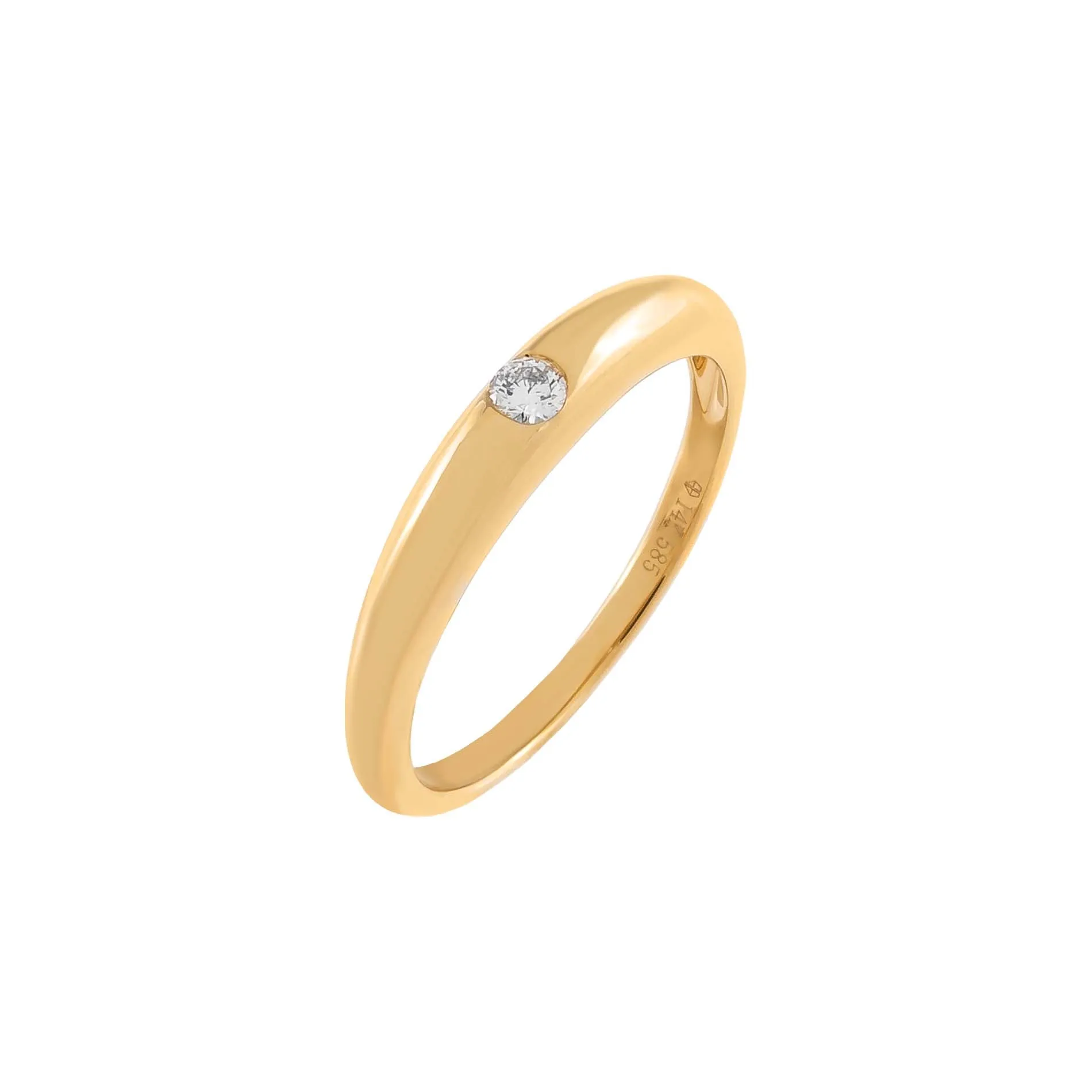 Diamond Hollow Dome Ring 14K sold by Adina Eden's