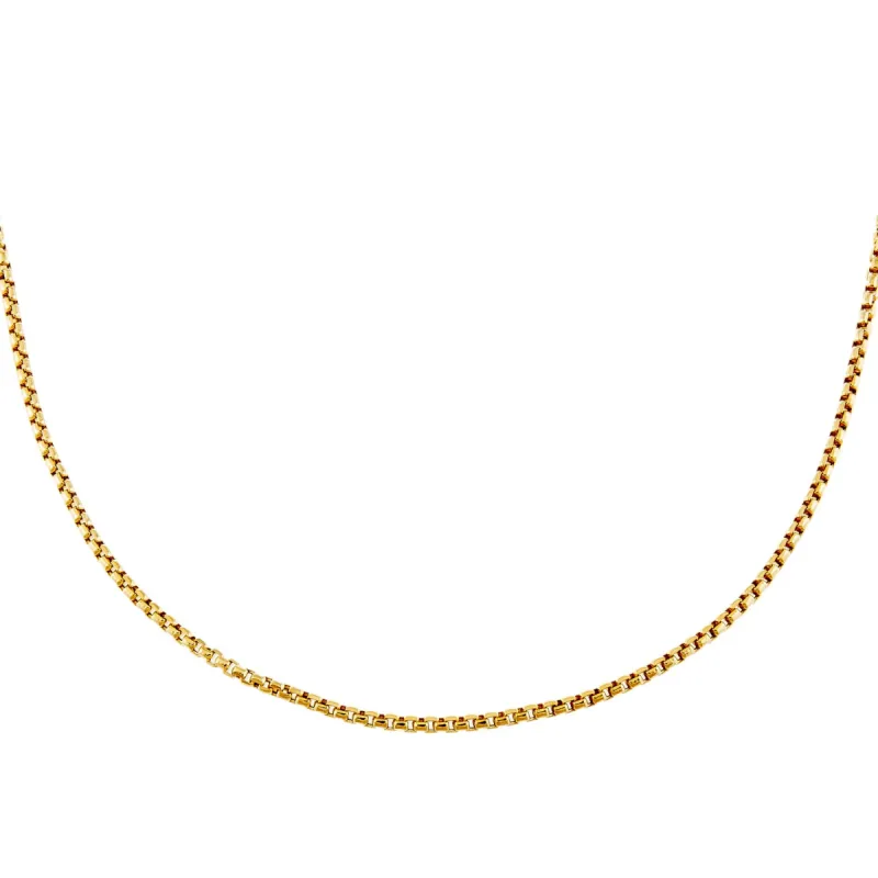 Men's Box Chain Necklace 14K sold by Adina Eden's