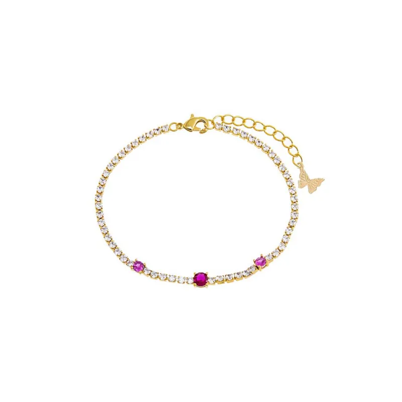 Colored Graduated Solitaire Tennis Bracelet sold by Adina Eden's