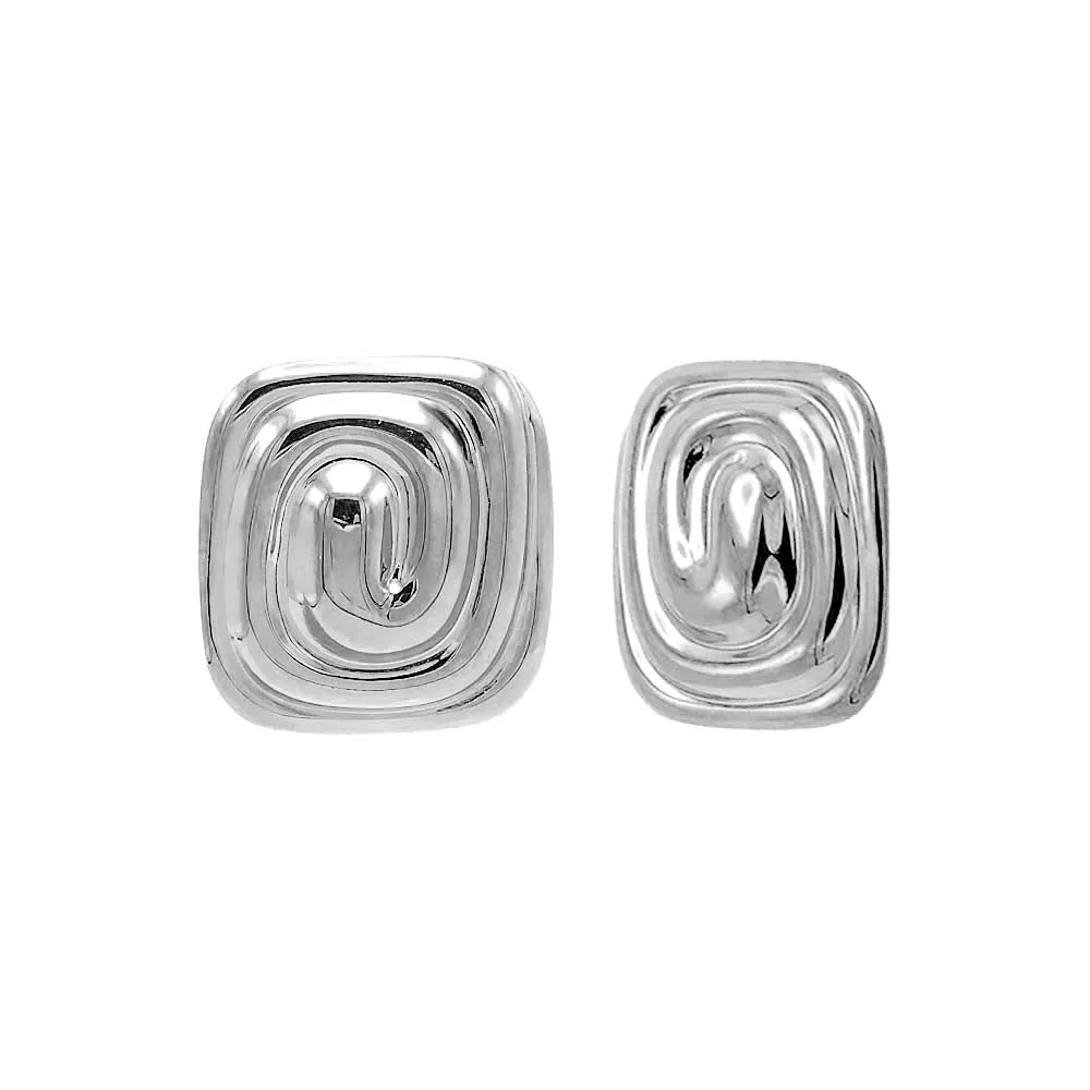 Solid Swirled Square Stud Earring sold by Adina Eden's product image thumbnail 2