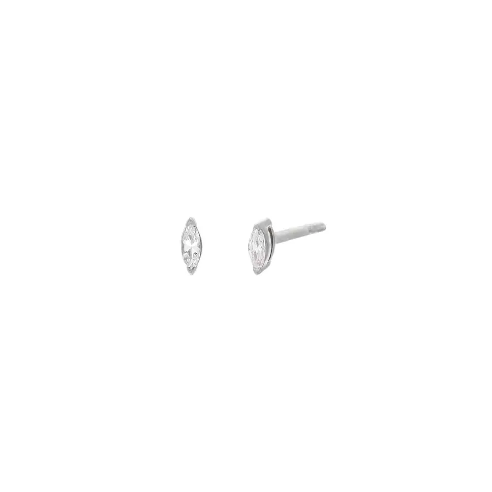 Itty Bitty Diamond Marquise Stud Earring 14K sold by Adina Eden's product image thumbnail 5